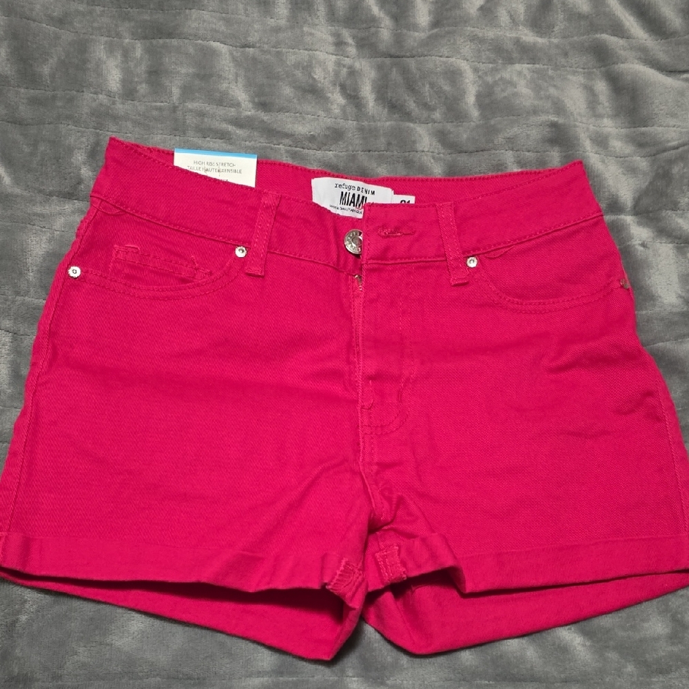 Refuge Hot Pink Jean Shorts